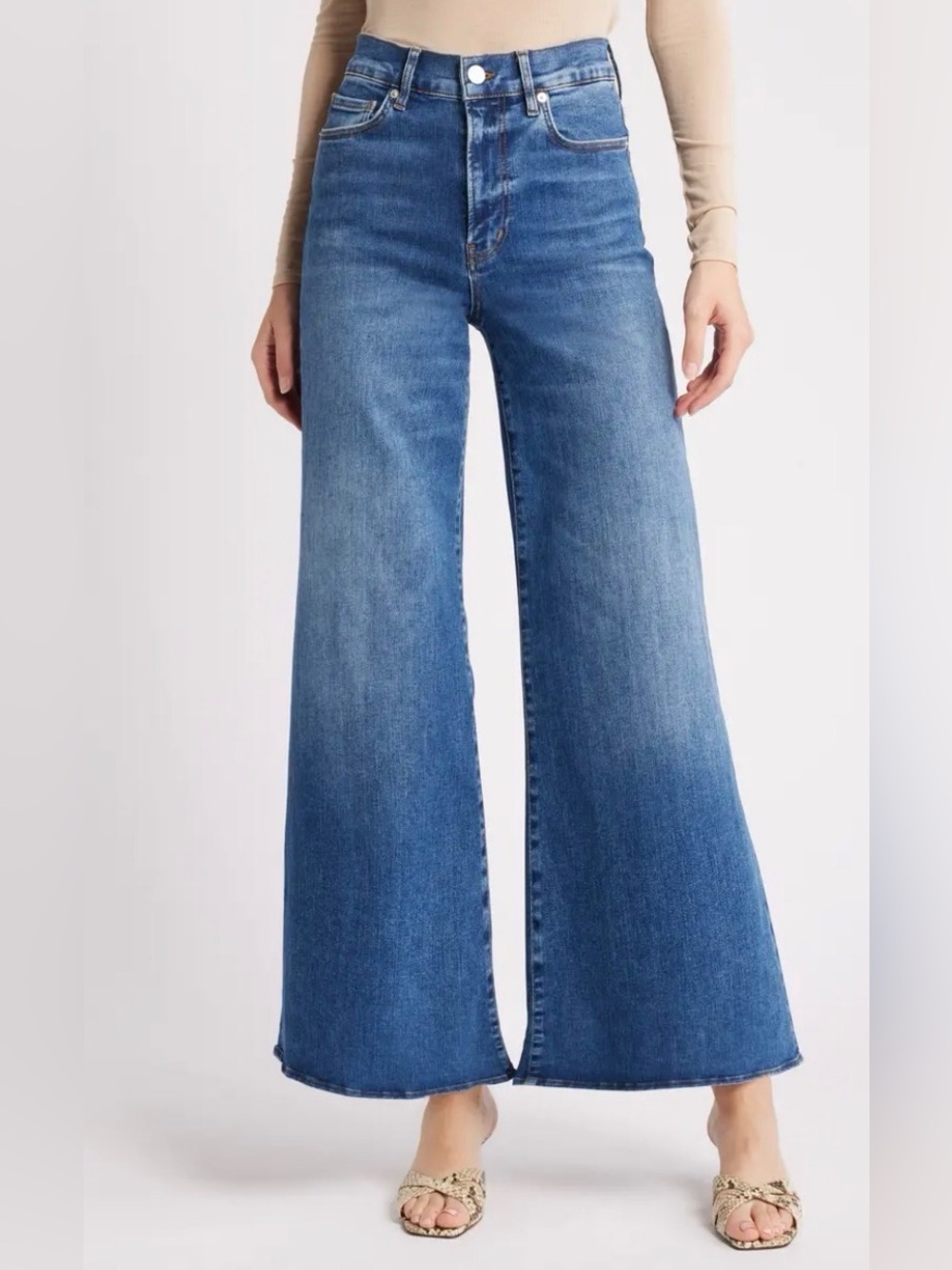 FRAME Le Palazzo crop jeans size 27 x27 blue EUC